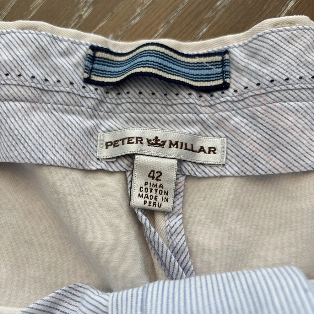 Peter Millar‎ 42x9 Tan/Cream Golf Shorts Mens Pima Cotton Quality & Soft